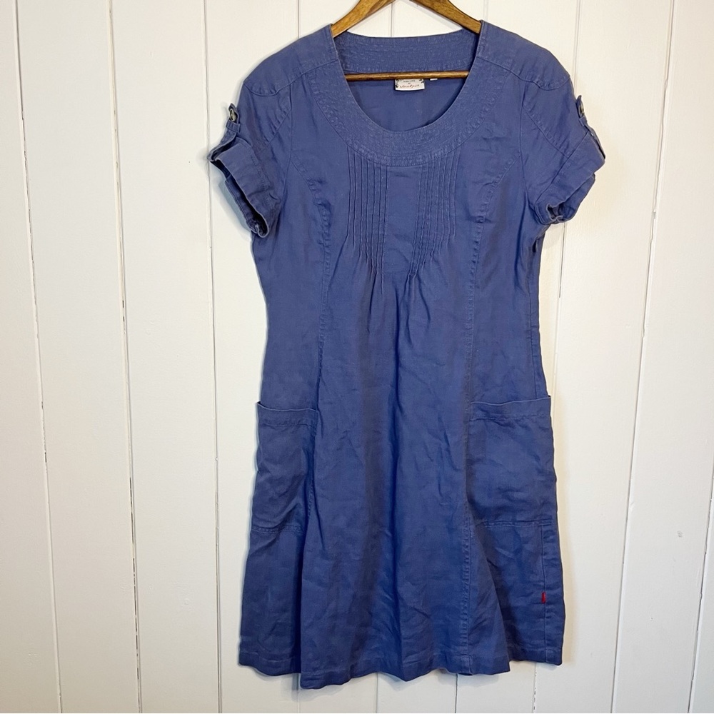 Pure Love by Jackpot 100% Organic Linen Periwinkle Dress. Size 38.